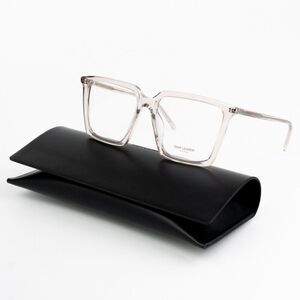 NEW Saint Laurent SL474OPT 003 Transparent Nude Square Women Eyeglasses